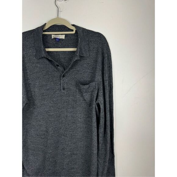 Artefact Men's Wool Long Sleeve Collared Pocket Polo Shirt Heather Gray Large - Picture 3 of 7